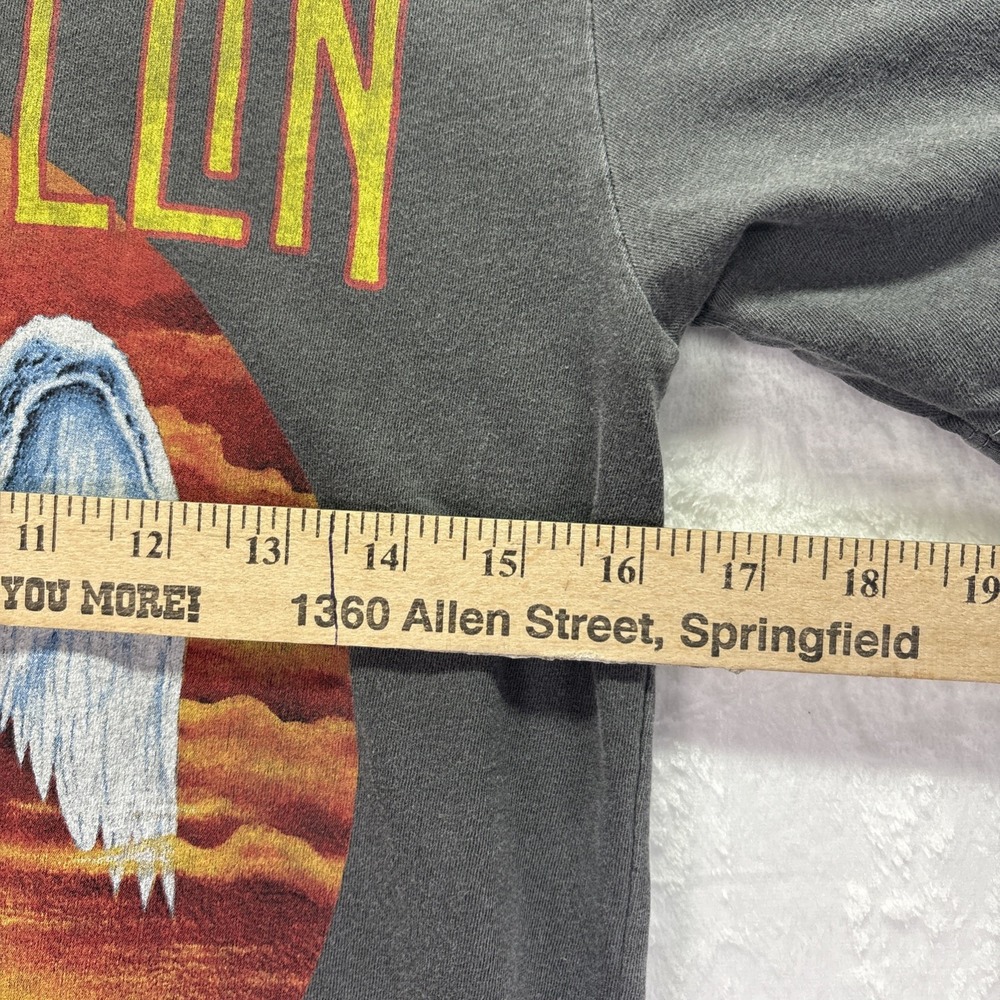 Led Zeppelin Mens US Tour 1975 Graphic T-Shirt Grey Sz Small Cotton Distressed - Picture 6 of 10